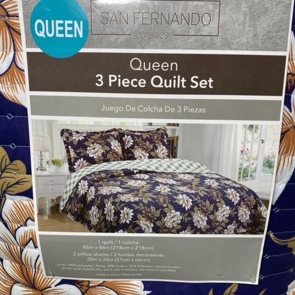 SAN Fernando Classics‎ Queen 3 piece quilt set - Picture 3 of 5